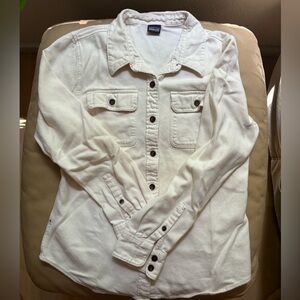 Patagonia Long-Sleeved Midweight Fjord Flannel Shirt in White, Size Small